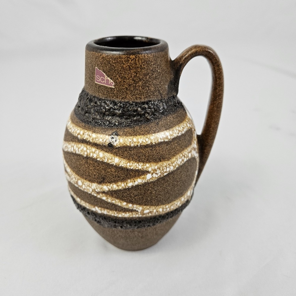 Vintage Scheurich Ceramic Pottery Jug West Germany Fat Lava Vase Mid-Century